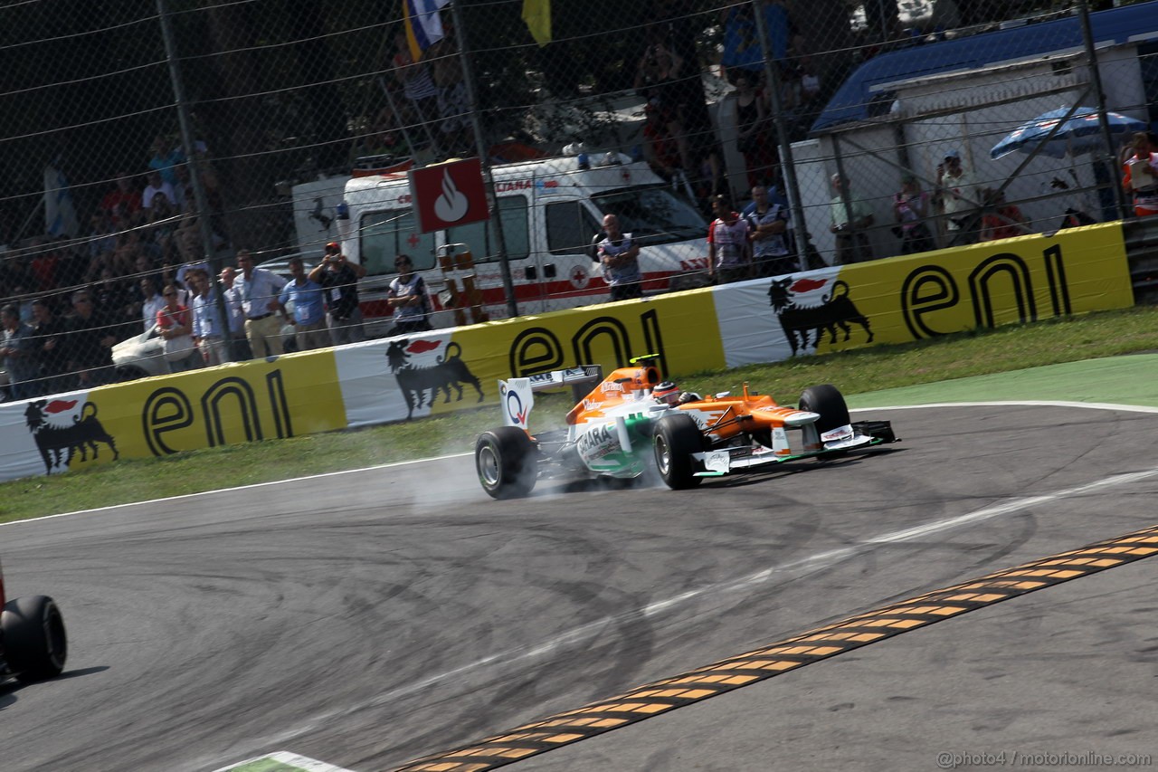 GP ITALIA, 09.09.2012- Gara,  Nico Hulkenberg (GER) Sahara Force India F1 Team VJM05 off track