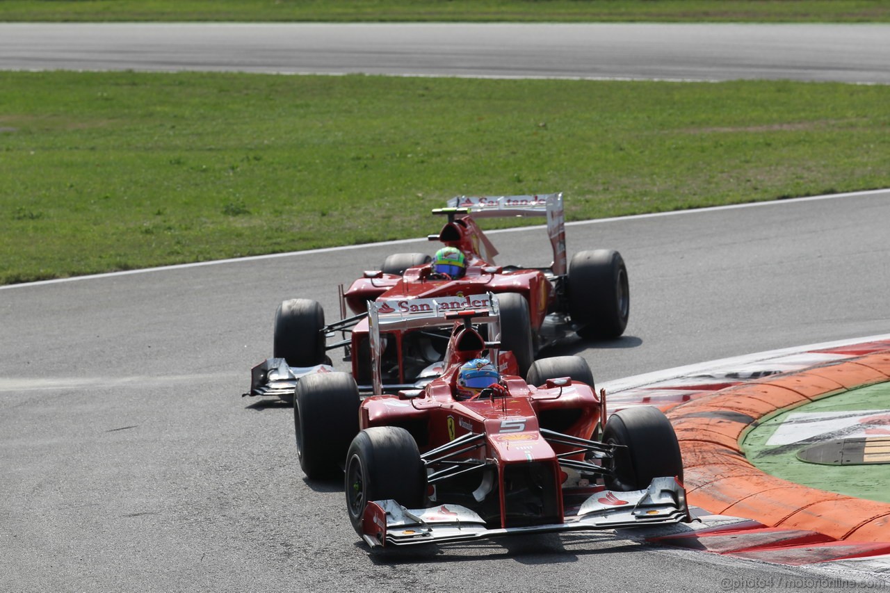 GP ITALIA, 09.09.2012- Gara,  Fernando Alonso (ESP) Ferrari F2012 davanti a Felipe Massa (BRA) Ferrari F2012 