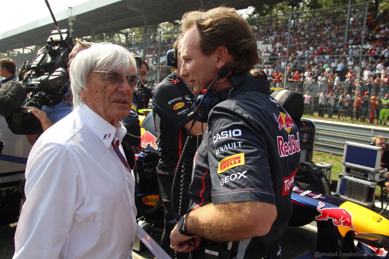 GP ITALIA, 09.09.2012- Gara,  Bernie Ecclestone (GBR), President e CEO of Formula One Management  Christian Horner (GBR), Red Bull Racing, Sporting Director 