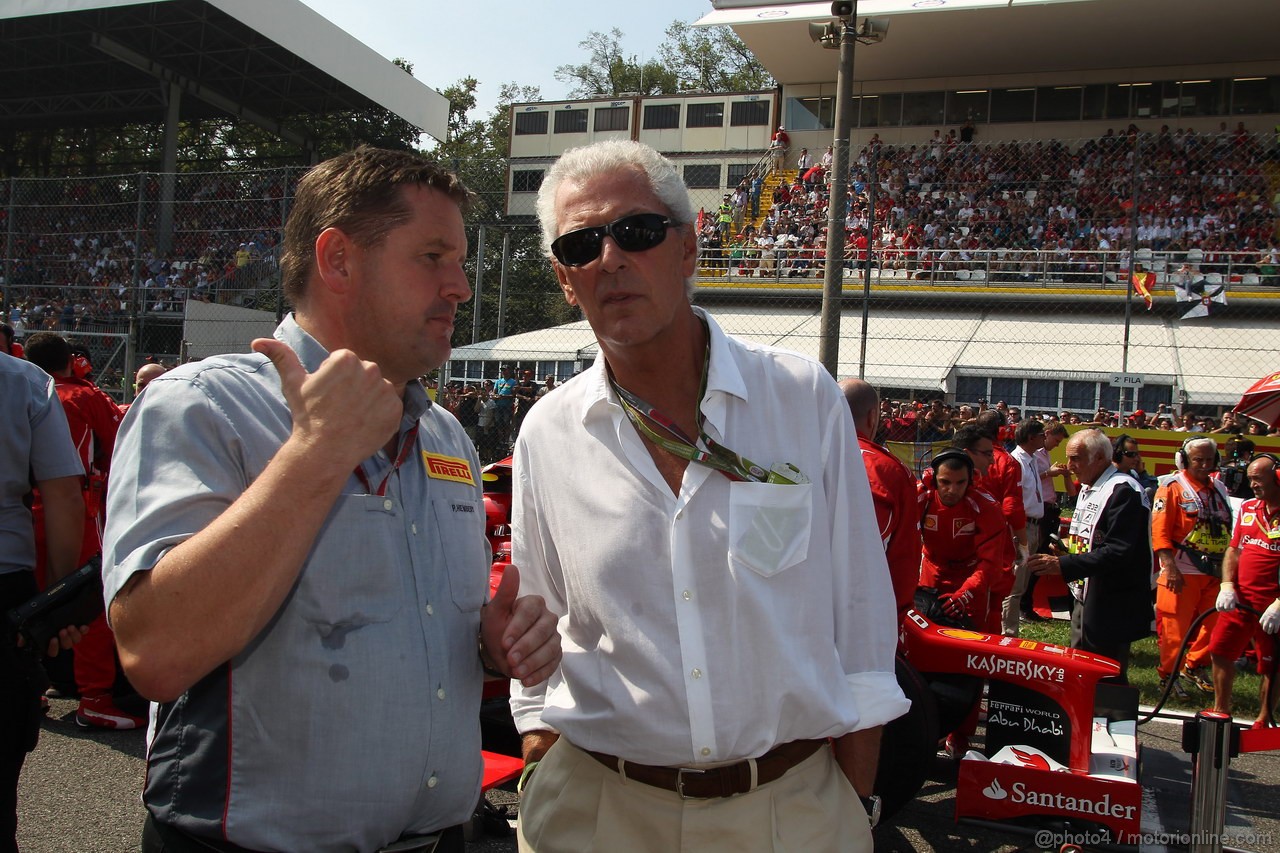 GP ITALIA, 09.09.2012- Gara,  Paul Hembery, Pirelli Motorspor Director e Marco Tronchetti Provera (ITA), Pirelli's President 