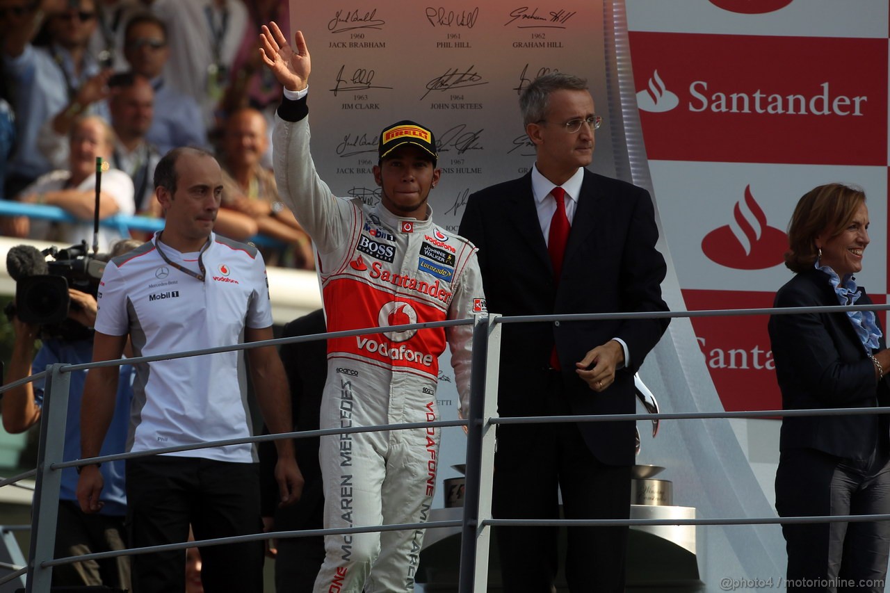 GP ITALIA, 09.09.2012- Gara,  Lewis Hamilton (GBR) McLaren Mercedes MP4-27 vincitore