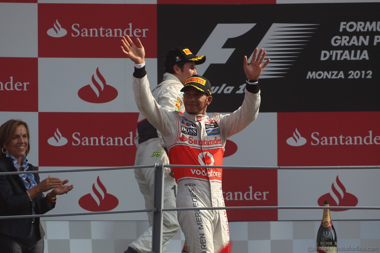 GP ITALIA, 09.09.2012- Gara,  Lewis Hamilton (GBR) McLaren Mercedes MP4-27 vincitore 