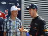 GP ITALIA, 09.09.2012- Mikko Hirvonen (FIN) Rally driver e Sebastian Vettel (GER) Red Bull Racing RB8 