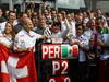 GP ITALIA, 09.09.2012- Gara, Festeggiamenti, secondo Sergio Prez (MEX) Sauber F1 Team C31 with Peter Sauber (SUI), Sauber F1 Team, Team Principal  e Monisha Kaltenborn (AUT), Chief Executive Officer, Sauber F1 Team 