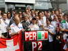 GP ITALIA, 09.09.2012- Gara, Festeggiamenti, secondo Sergio Prez (MEX) Sauber F1 Team C31 with Peter Sauber (SUI), Sauber F1 Team, Team Principal  e Monisha Kaltenborn (AUT), Chief Executive Officer, Sauber F1 Team