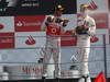 GP ITALIA, 09.09.2012- Gara, Lewis Hamilton (GBR) McLaren Mercedes MP4-27 vincitore e secondo Sergio Prez (MEX) Sauber F1 Team C31 