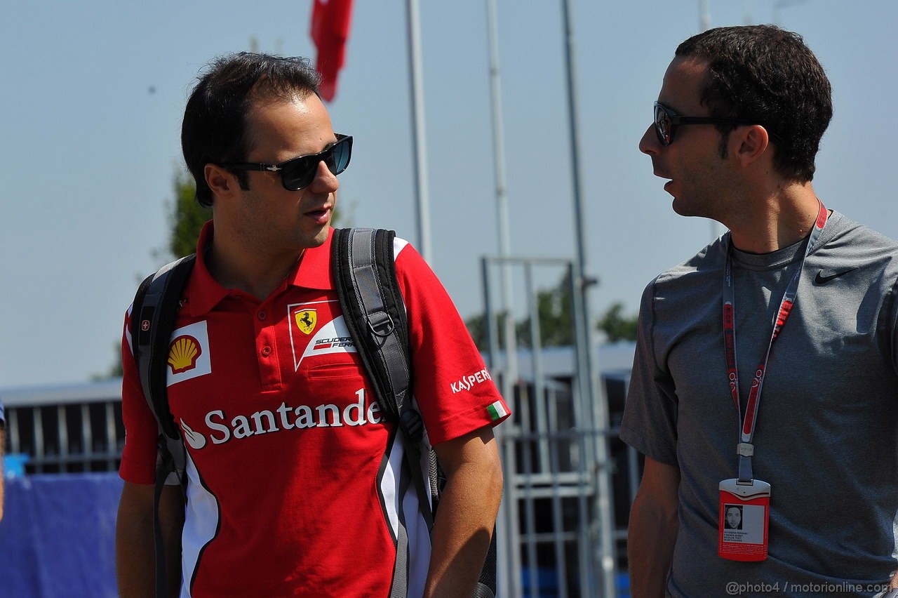 GP ITALIA, 06.09.2012- Felipe Massa (BRA) Ferrari F2012 e his manager Nicola Todt (FRA)
