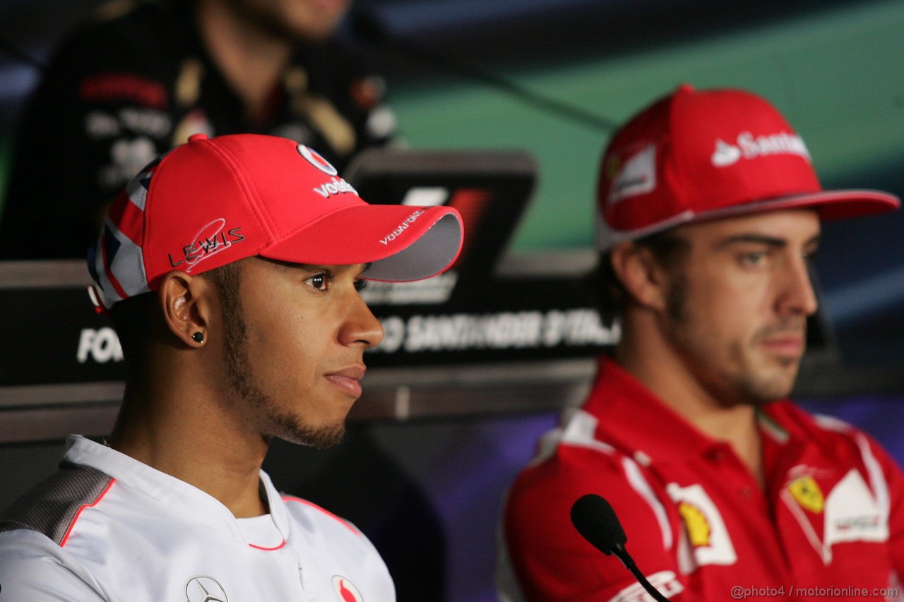 GP ITALIA, 06.09.2012- Conferenza Stampa, Lewis Hamilton (GBR) McLaren Mercedes MP4-27 e Fernando Alonso (ESP) Ferrari F2012 