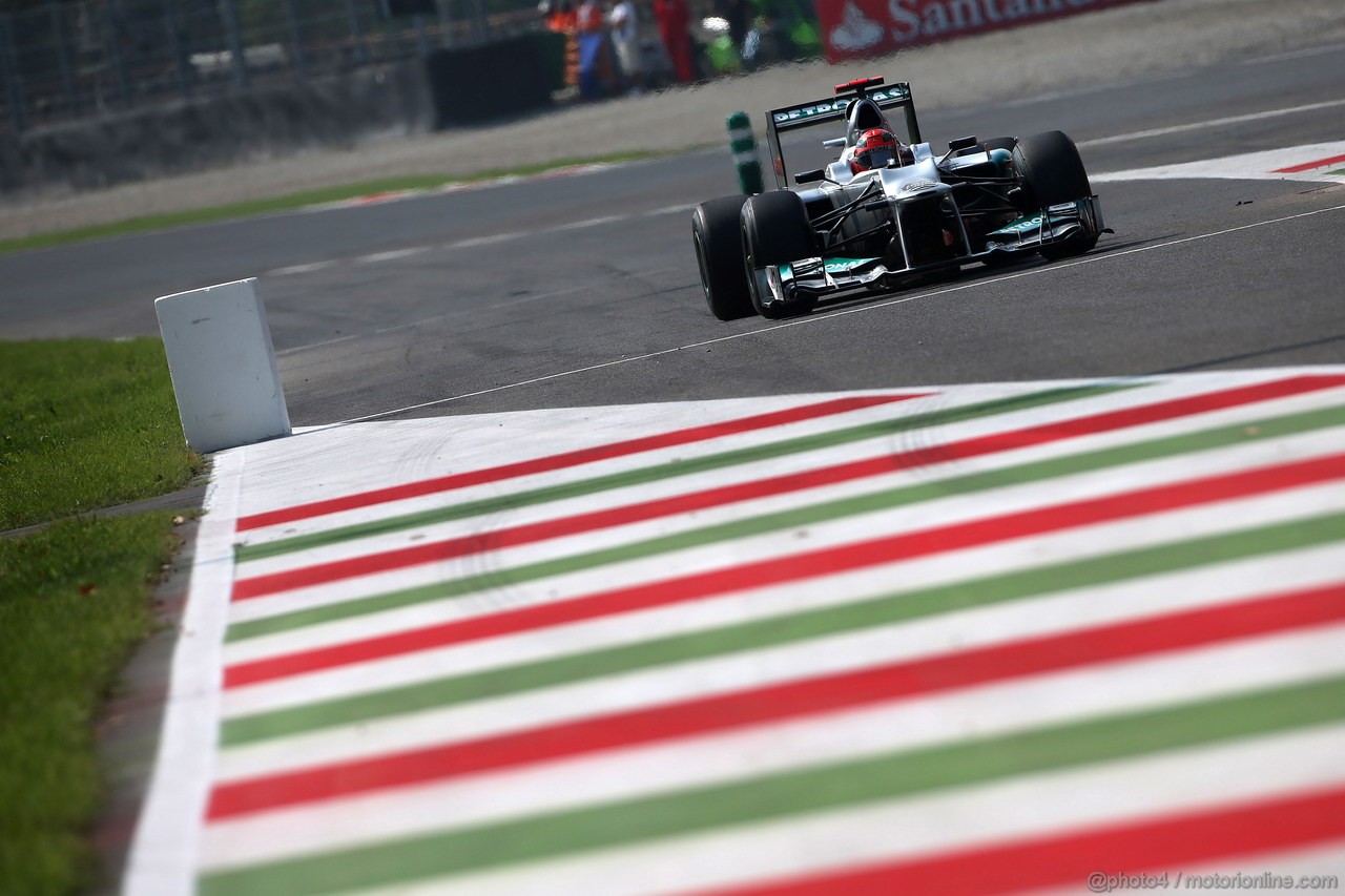 GP ITALIA, 08.09.2012- Prove Libere 3, Michael Schumacher (GER) Mercedes AMG F1 W03 