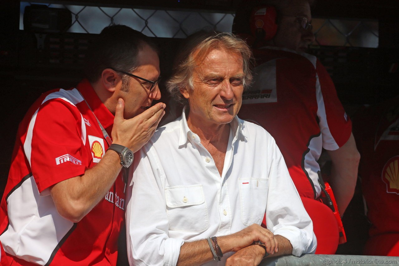 GP ITALIA, 08.09.2012- Prove Libere 3, Luca Cordero di Montezemolo (ITA), President Ferrari  e Stefano Domenicali (ITA), Team Principal 
