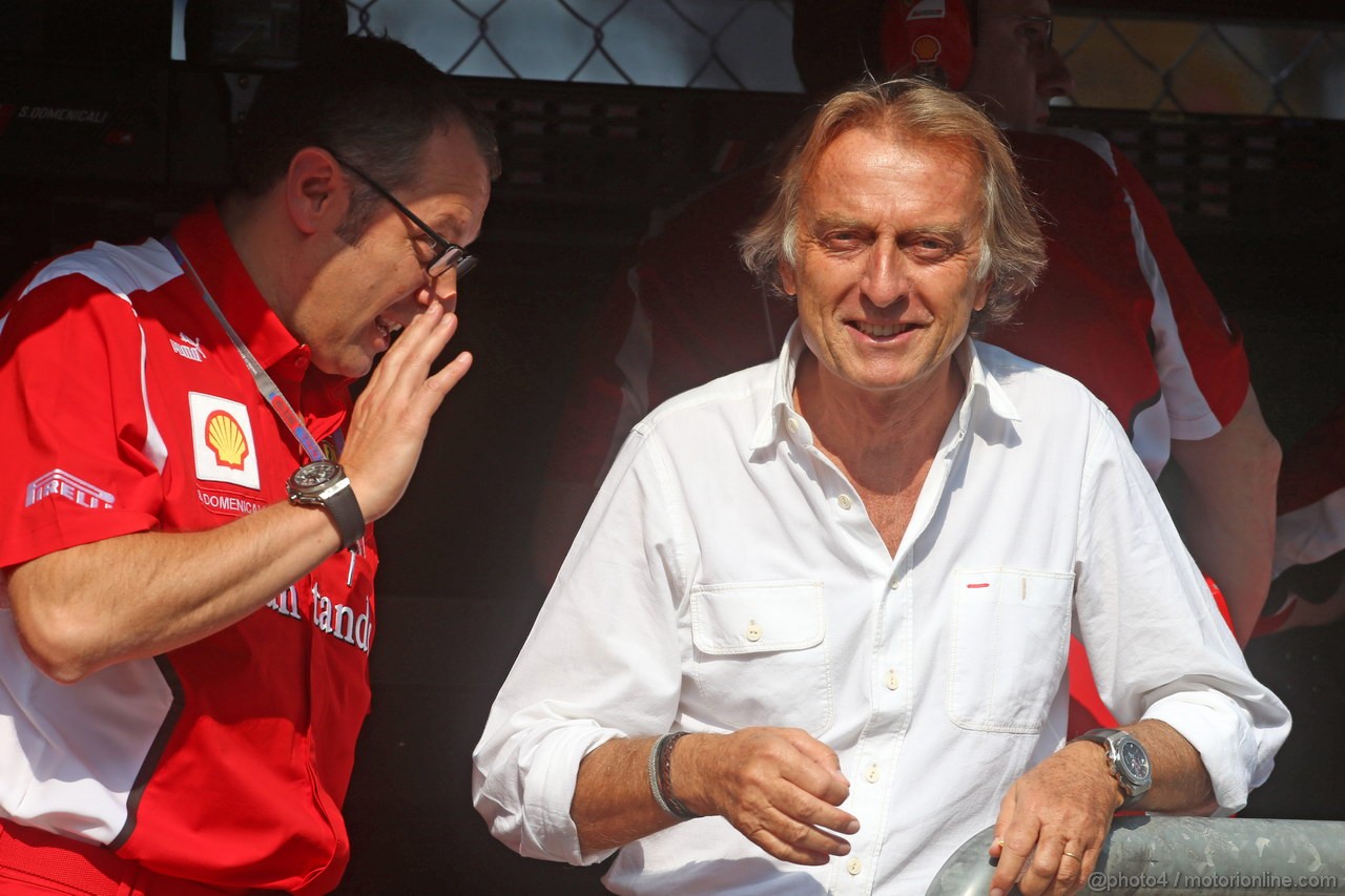 GP ITALIA, 08.09.2012- Prove Libere 3, Luca Cordero di Montezemolo (ITA), President Ferrari  e Stefano Domenicali (ITA), Team Principal