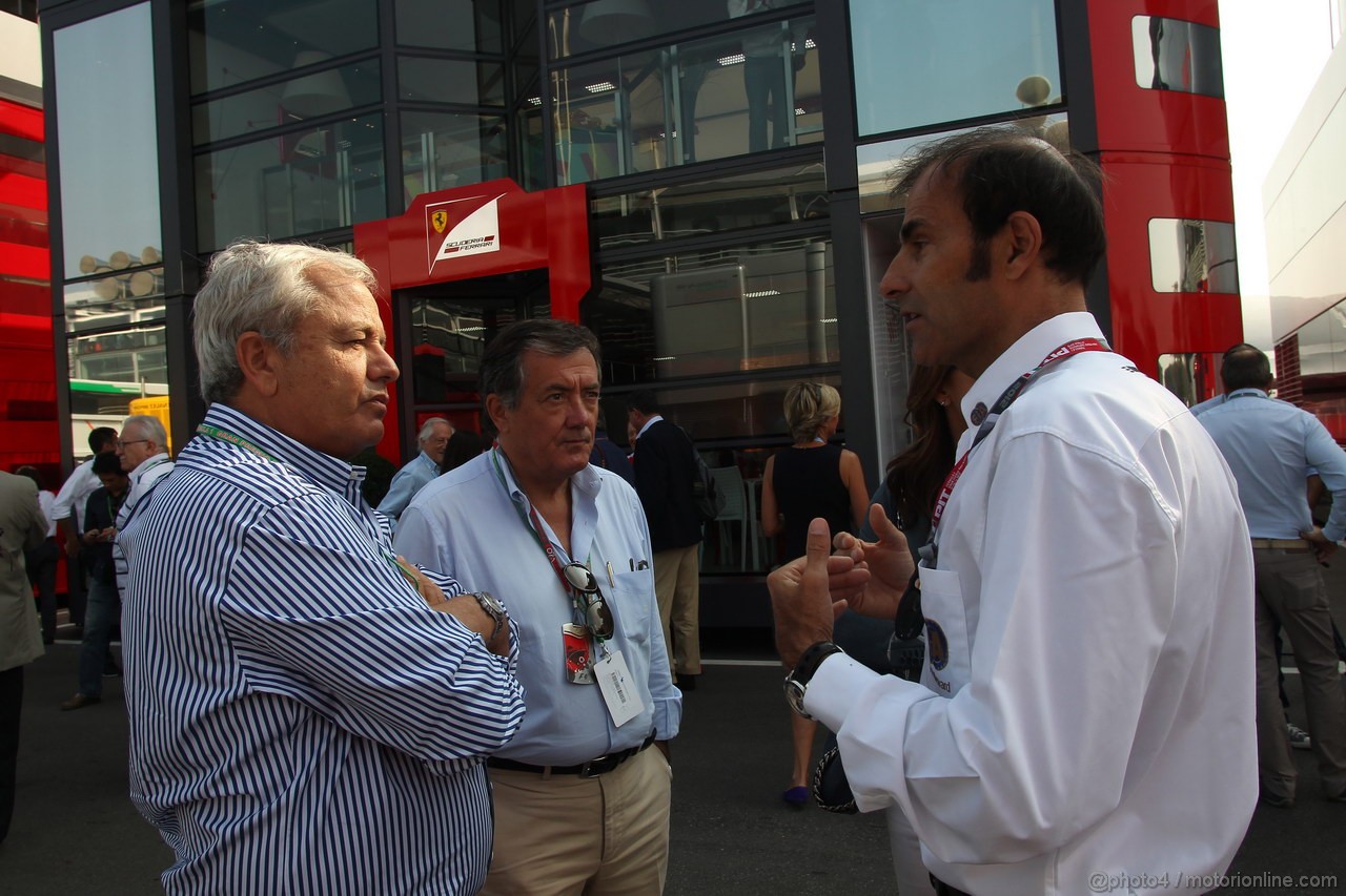 GP ITALIA, 08.09.2012- Prove Libere 3, Emanuele Pirro (ITA), FIA Steward with Giancarlo Minardi e Rogano