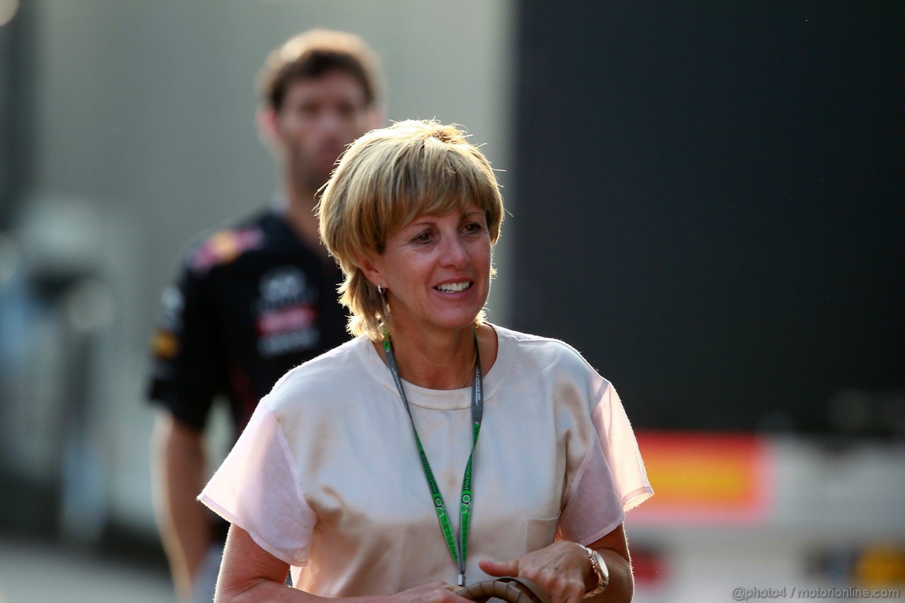 GP ITALIA, 08.09.2012- Ana Neal, wife of Mark Webber (AUS) Red Bull Racing RB8 
