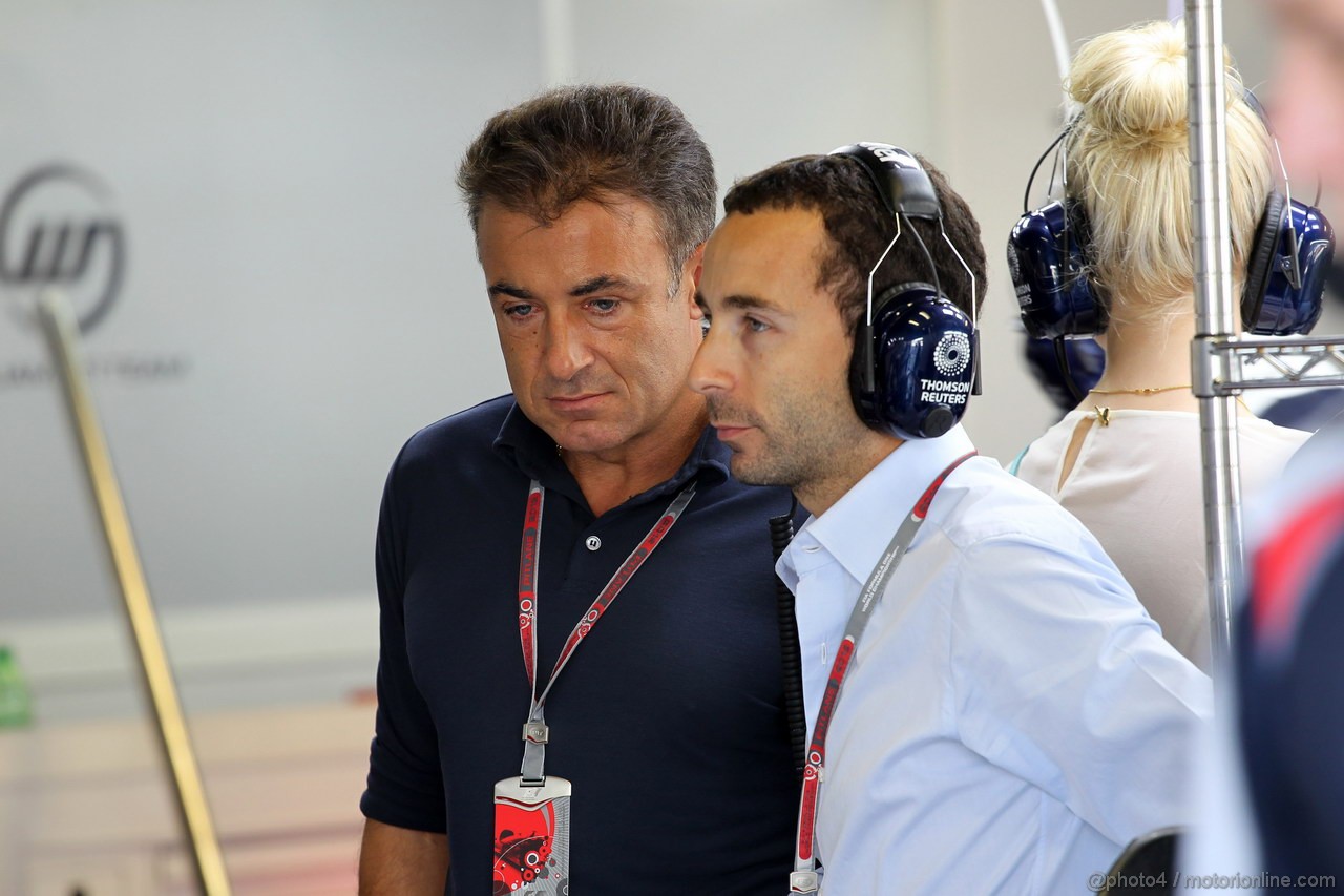 GP ITALIA, 08.09.2012- Prove Libere 3, Jean Alesi (FRA) e Nicola Todt (FRA), Manager di Felipe Massa 