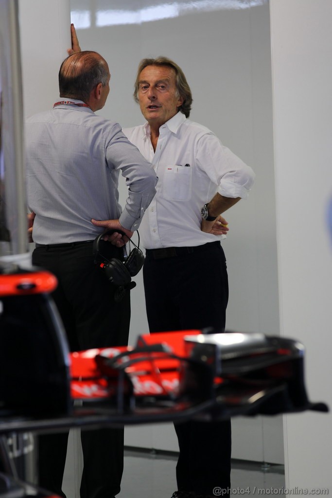 GP ITALIA, 08.09.2012- Prove Libere 3, Luca Cordero di Montezemolo (ITA), President Ferrari e Ron Dennis (GBR), McLaren Mercedes
