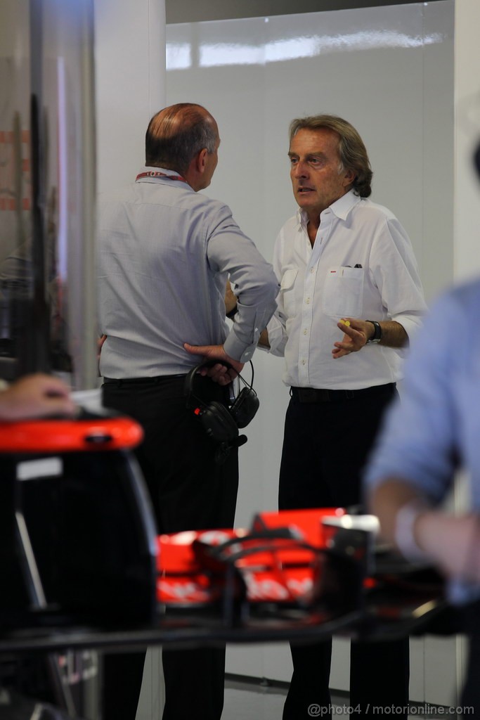 GP ITALIA, 08.09.2012- Prove Libere 3, Luca Cordero di Montezemolo (ITA), President Ferrari e Ron Dennis (GBR), McLaren Mercedes