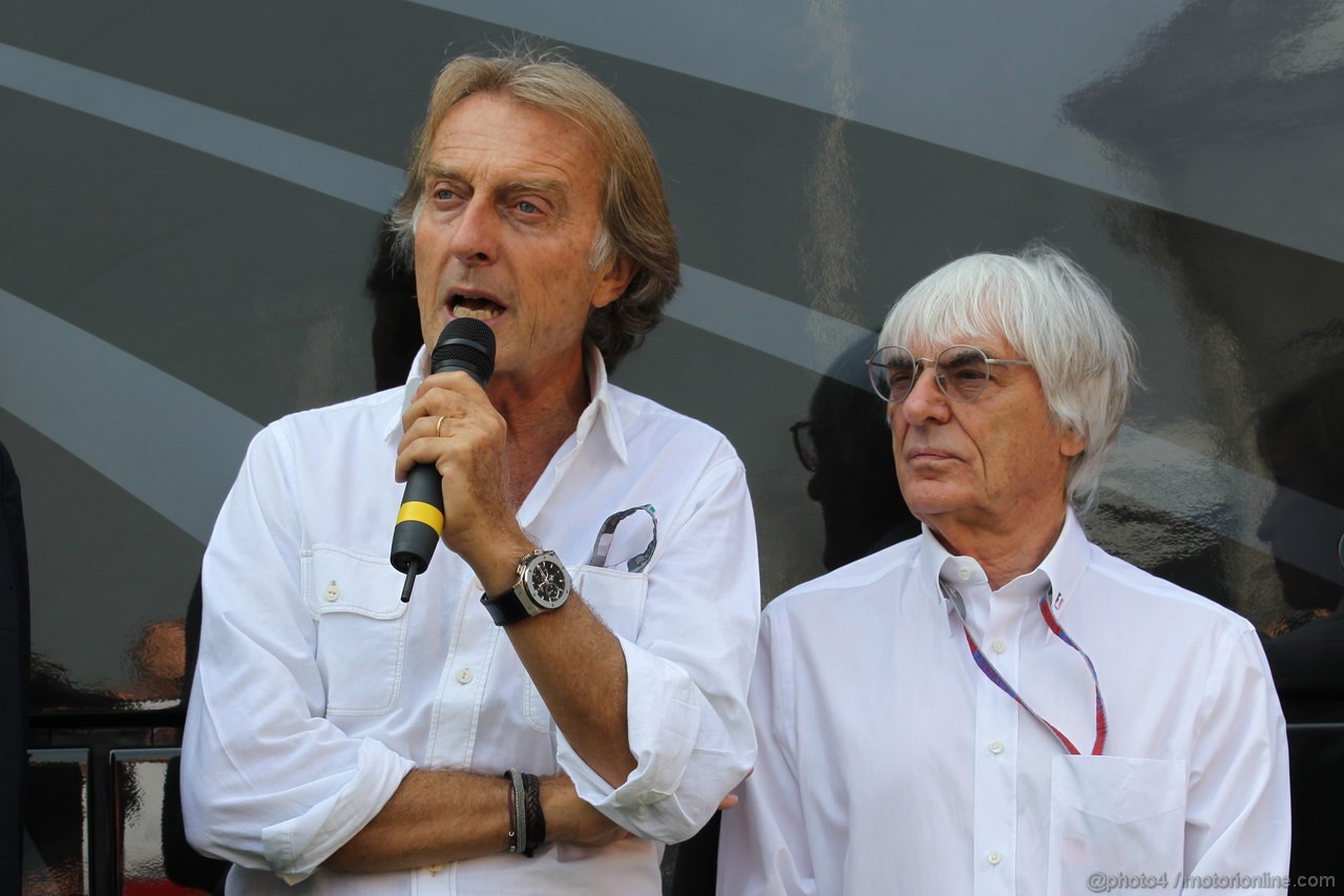 GP ITALIA, 08.09.2012- Prove Libere 3, Luca Cordero di Montezemolo (ITA), President Ferrari e Bernie Ecclestone (GBR), President e CEO of Formula One Management
