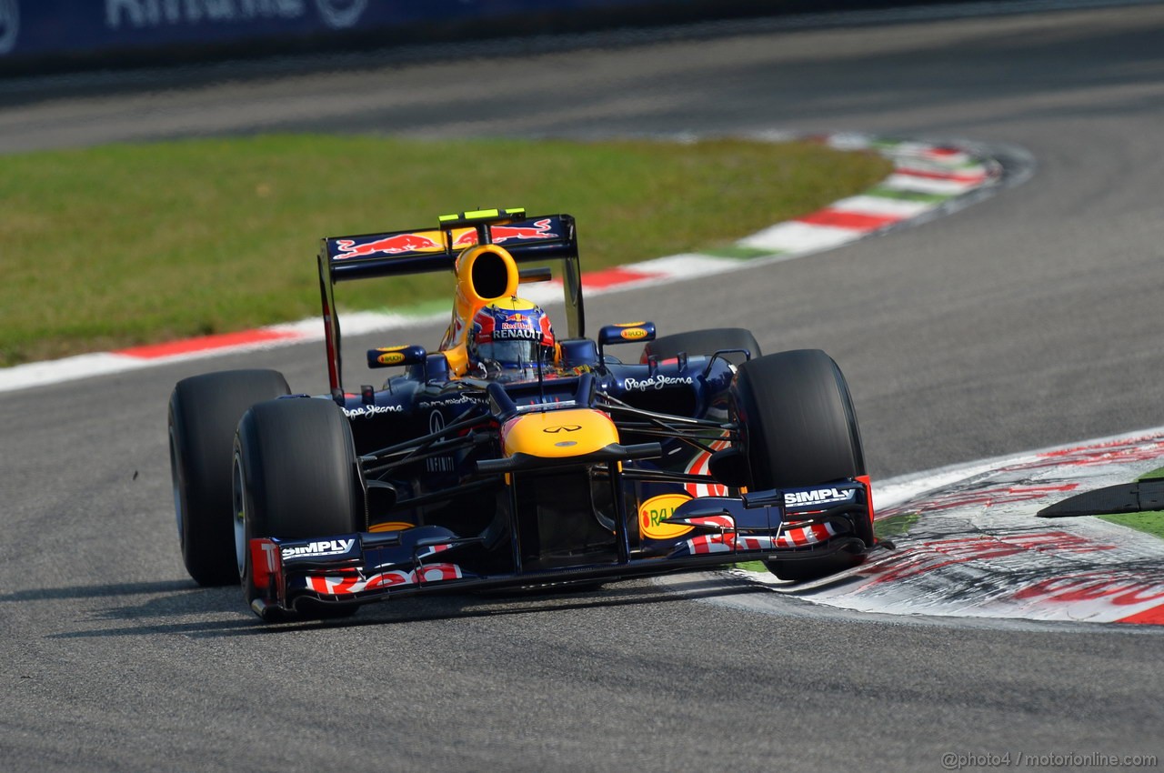 GP ITALIA, 08.09.2012- Prove Libere 3, Mark Webber (AUS) Red Bull Racing RB8 