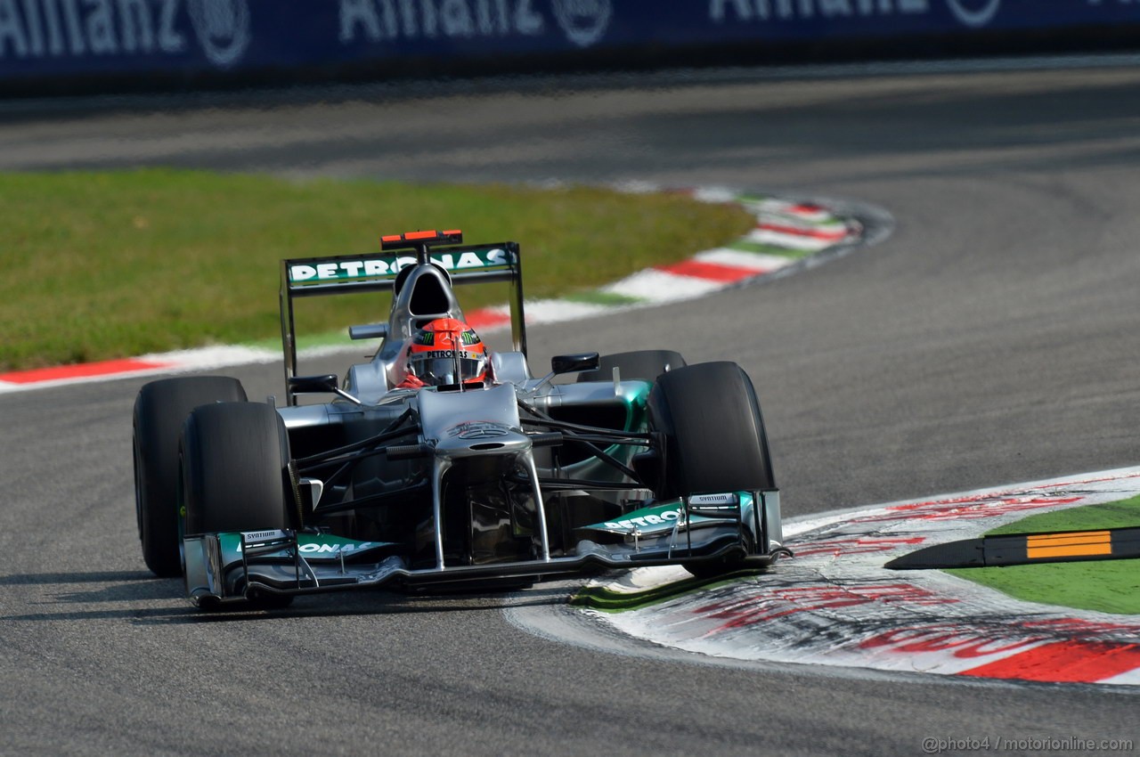 GP ITALIA, 08.09.2012- Prove Libere 3, Michael Schumacher (GER) Mercedes AMG F1 W03 