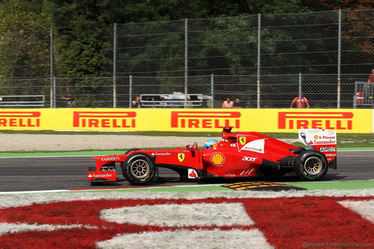 GP ITALIA, 08.09.2012- Prove Libere 3, Fernando Alonso (ESP) Ferrari F2012 