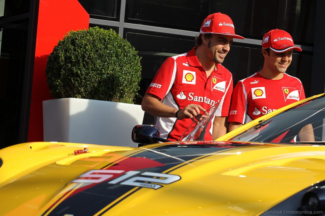 GP ITALIA, 08.09.2012- Fernando Alonso (ESP) Ferrari; e Felipe Massa (BRA) Ferrari.
