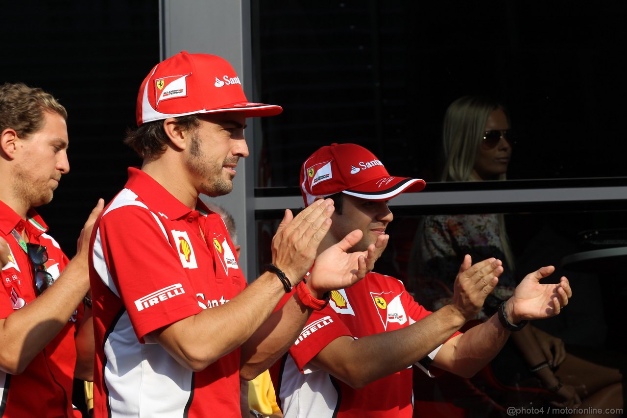GP ITALIA, 08.09.2012- Fernando Alonso (ESP) Ferrari F2012 e Felipe Massa (BRA) Ferrari F2012 