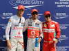 GP ITALIA, 08.09.2012- Qualifiche, secondo Jenson Button (GBR) McLaren Mercedes MP4-27, Lewis Hamilton (GBR) McLaren Mercedes MP4-27 pole position e terzo Felipe Massa (BRA) Ferrari F2012