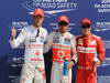 GP ITALIA, 08.09.2012- Qualifiche, secondo Jenson Button (GBR) McLaren Mercedes MP4-27, Lewis Hamilton (GBR) McLaren Mercedes MP4-27 pole position e terzo Felipe Massa (BRA) Ferrari F2012 