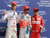GP ITALIA, 08.09.2012- Qualifiche, secondo Jenson Button (GBR) McLaren Mercedes MP4-27, Lewis Hamilton (GBR) McLaren Mercedes MP4-27 pole position e terzo Felipe Massa (BRA) Ferrari F2012