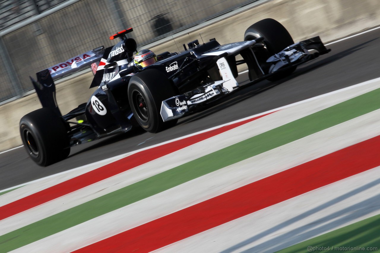 GP ITALIA, 07.09.2012- Prove Libere 1, Pastor Maldonado (VEN) Williams F1 Team FW34 