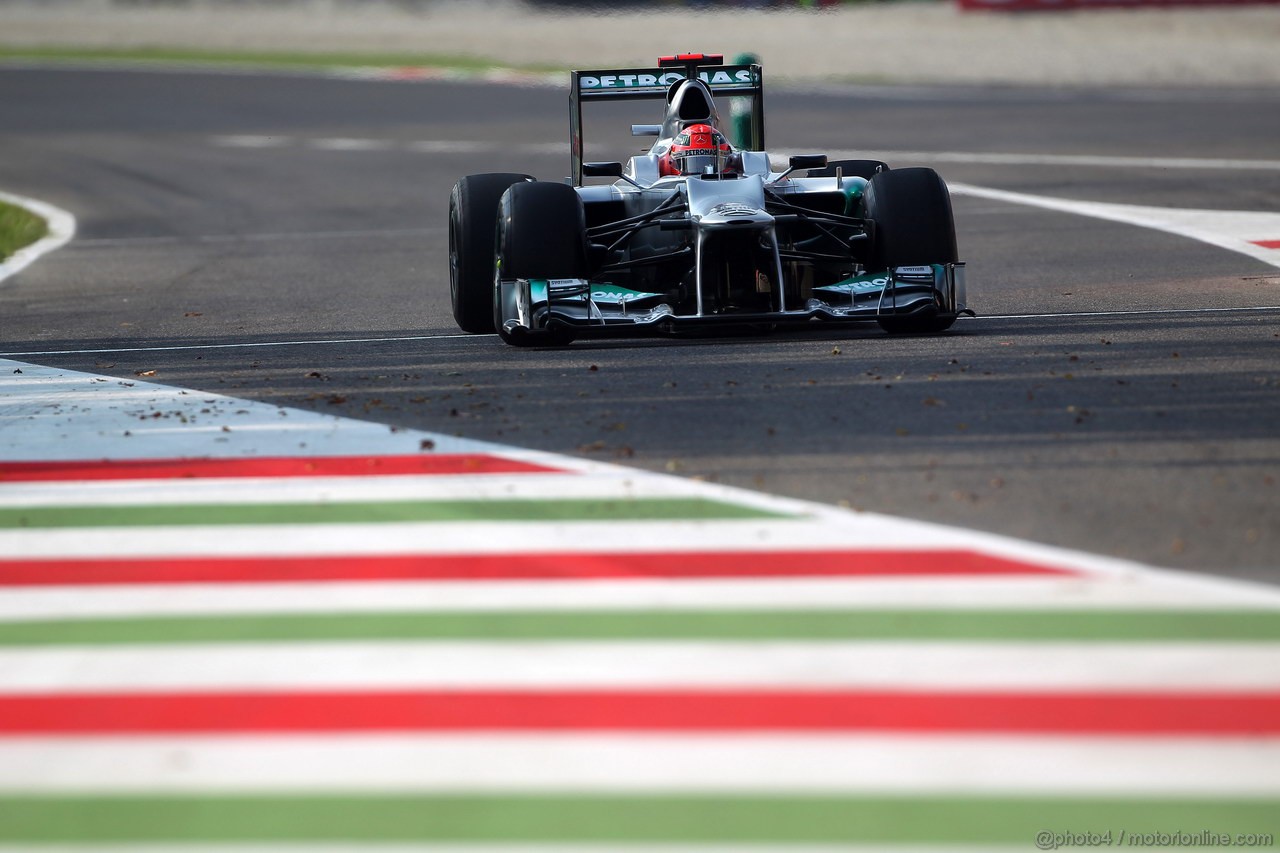 GP ITALIA, 07.09.2012- Prove Libere 1, Michael Schumacher (GER) Mercedes AMG F1 W03 