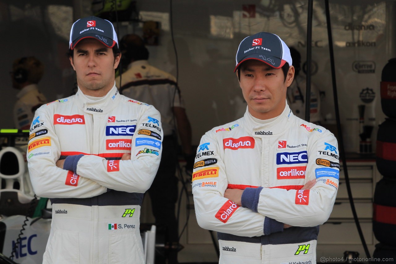 GP ITALIA, 07.09.2012- Prove Libere 1, Sergio Prez (MEX) Sauber F1 Team C31 e Kamui Kobayashi (JAP) Sauber F1 Team C31 