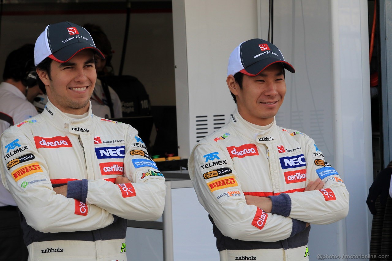 GP ITALIA, 07.09.2012- Prove Libere 1, Sergio Prez (MEX) Sauber F1 Team C31 e Kamui Kobayashi (JAP) Sauber F1 Team C31 