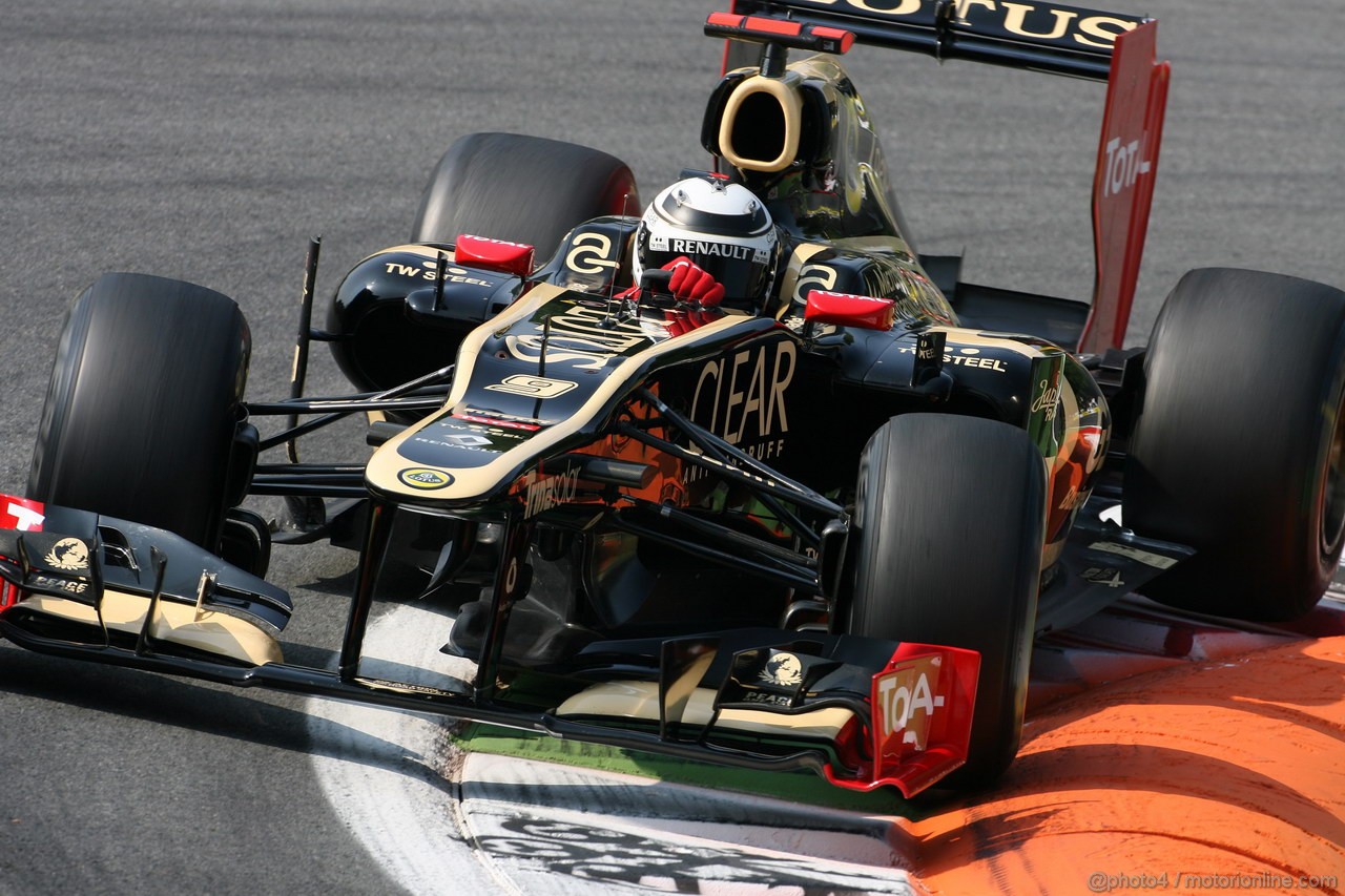 GP ITALIA, 07.09.2012- Prove Libere 1,Kimi Raikkonen (FIN) Lotus F1 Team E20 