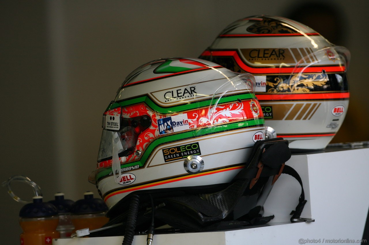 GP ITALIA, 07.09.2012- Prove Libere 1, Helmet of Jerome D'Ambrosio (BEL), Lotus F1 Team E20 