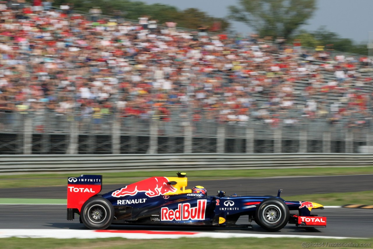 GP ITALIA, 07.09.2012- Prove Libere 1, Mark Webber (AUS) Red Bull Racing RB8 