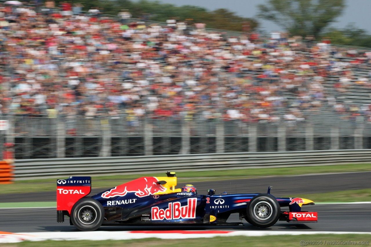 GP ITALIA, 07.09.2012- Prove Libere 1, Mark Webber (AUS) Red Bull Racing RB8 