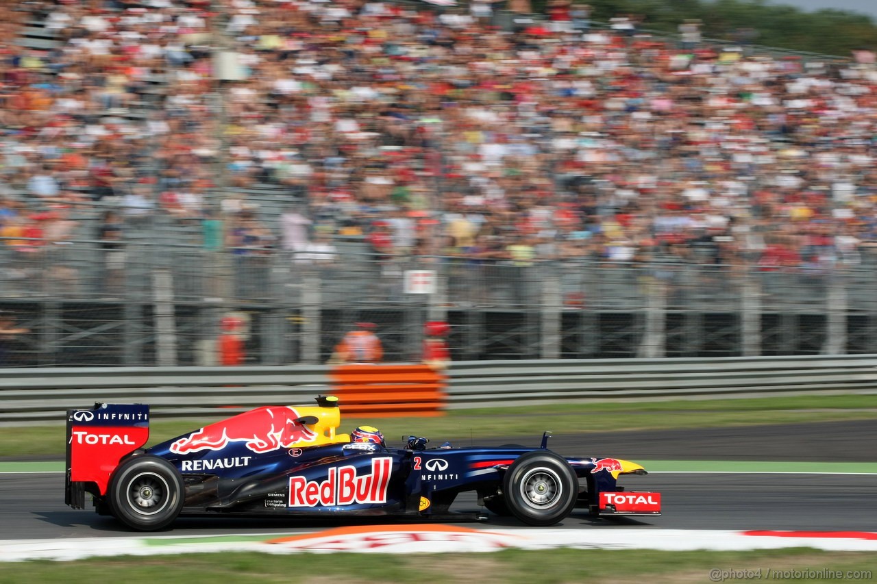 GP ITALIA, 07.09.2012- Prove Libere 1, Mark Webber (AUS) Red Bull Racing RB8 