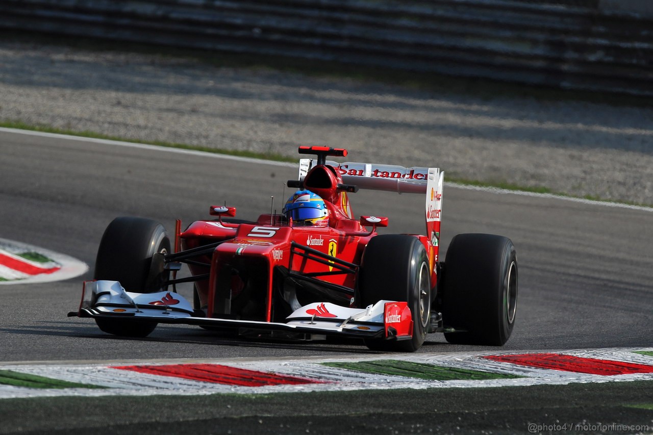 GP ITALIA, 07.09.2012- Prove Libere 1, Fernando Alonso (ESP) Ferrari F2012 