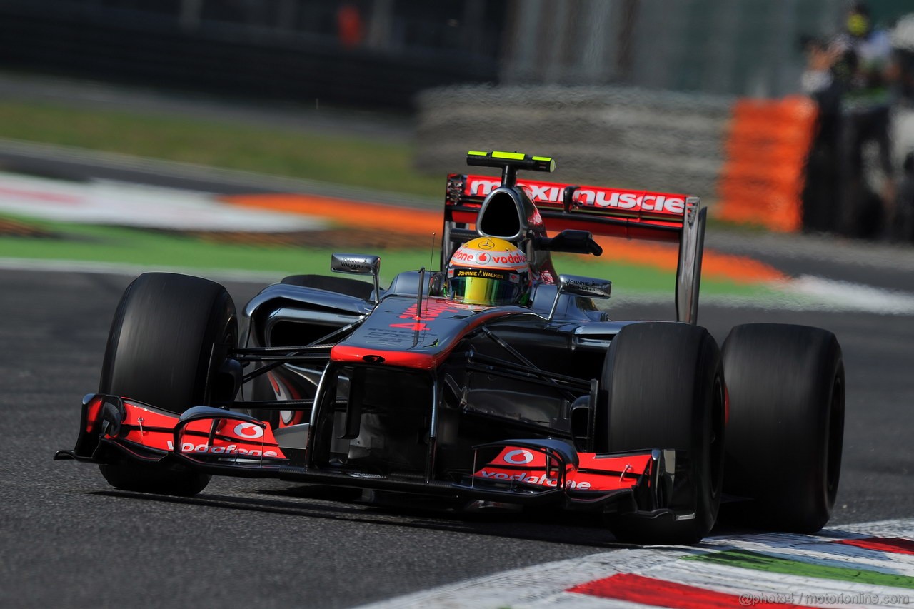 GP ITALIA, 07.09.2012- Prove Libere 1, Lewis Hamilton (GBR) McLaren Mercedes MP4-27 