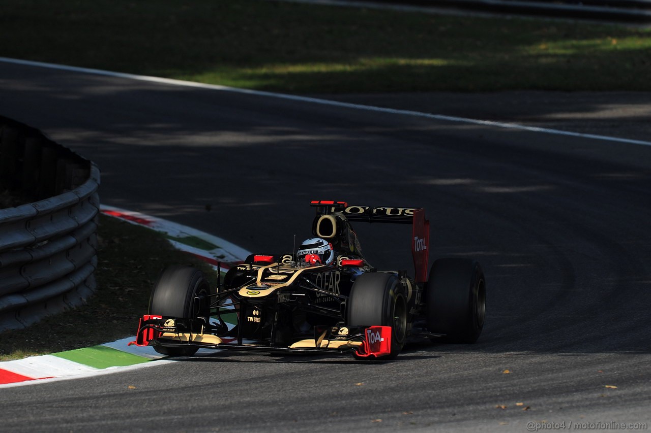 GP ITALIA, 07.09.2012- Prove Libere 1,Kimi Raikkonen (FIN) Lotus F1 Team E20 