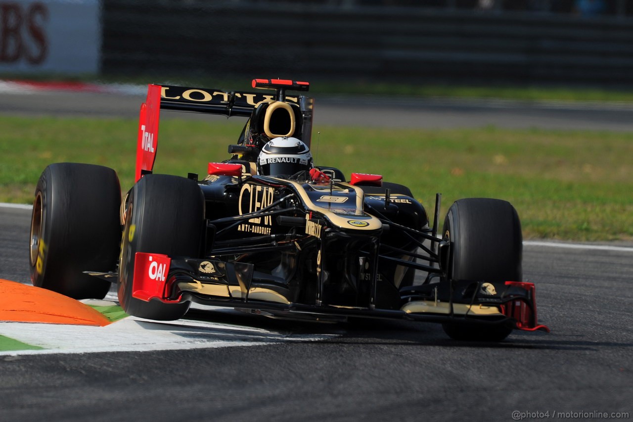 GP ITALIA, 07.09.2012- Prove Libere 1, Kimi Raikkonen (FIN) Lotus F1 Team E20 