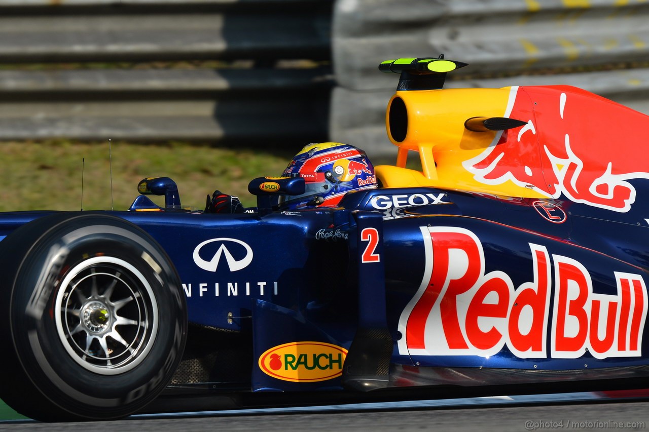 GP ITALIA, 07.09.2012- Prove Libere 1, Mark Webber (AUS) Red Bull Racing RB8 