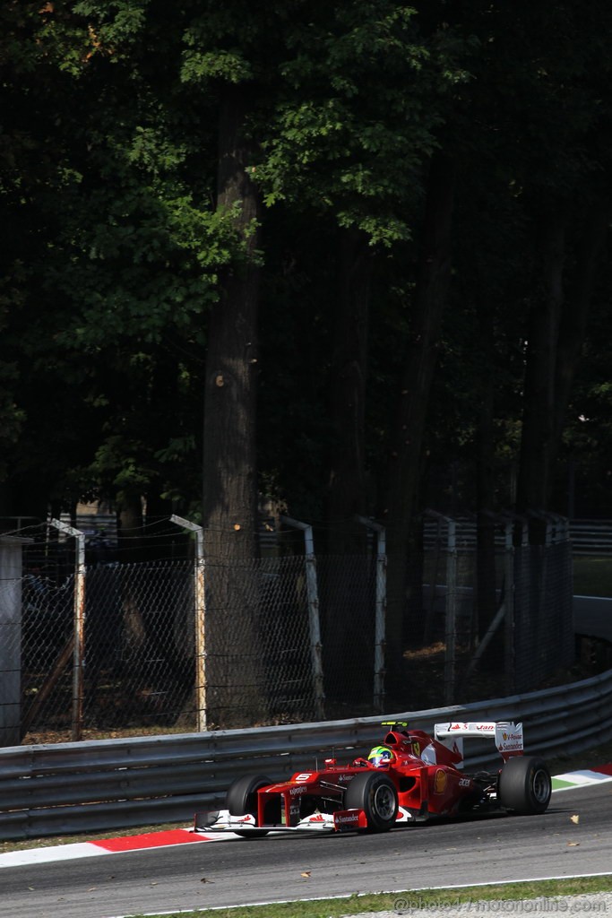 GP ITALIA, 07.09.2012- Prove Libere 1, Felipe Massa (BRA) Ferrari F2012 