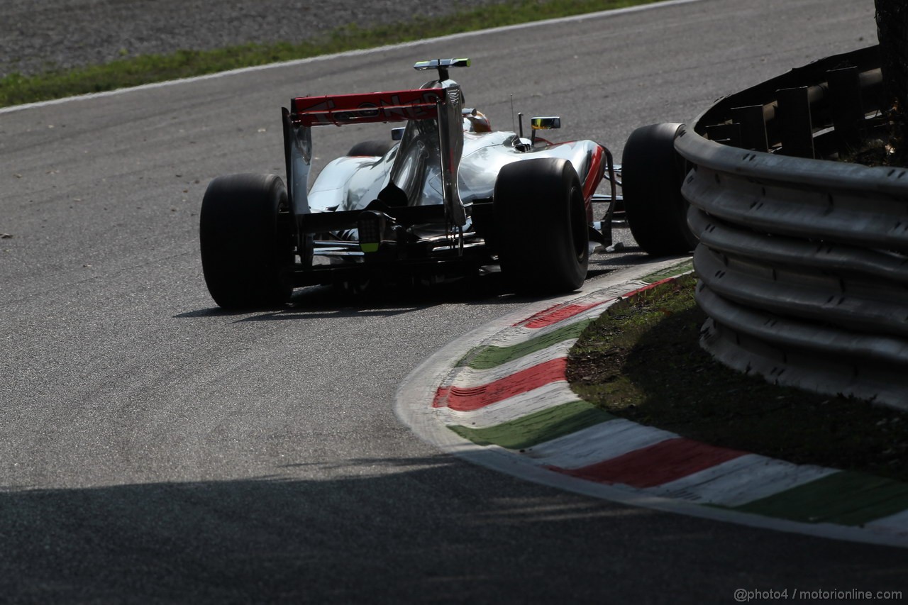 GP ITALIA, 07.09.2012- Prove Libere 1, Lewis Hamilton (GBR) McLaren Mercedes MP4-27 