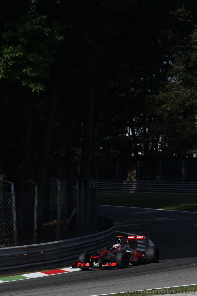 GP ITALIA, 07.09.2012- Prove Libere 1, Jenson Button (GBR) McLaren Mercedes MP4-27 