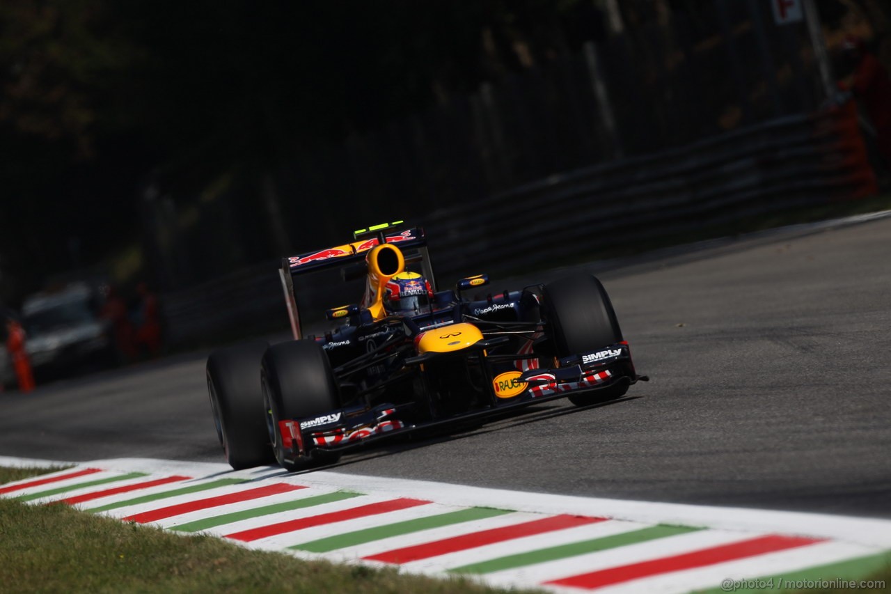 GP ITALIA, 07.09.2012- Prove Libere 2, Mark Webber (AUS) Red Bull Racing RB8 