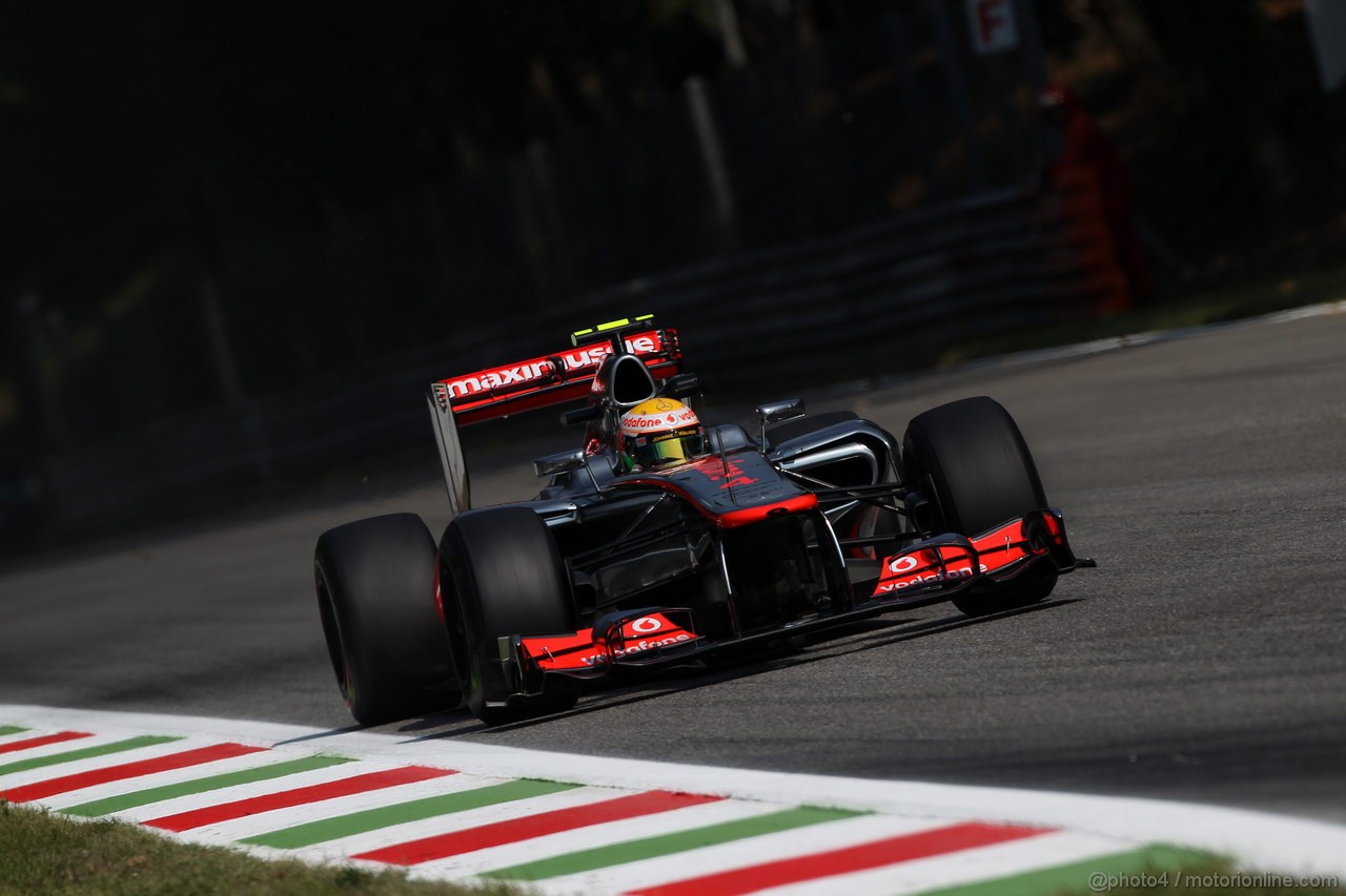 GP ITALIA, 07.09.2012- Prove Libere 2, Lewis Hamilton (GBR) McLaren Mercedes MP4-27 