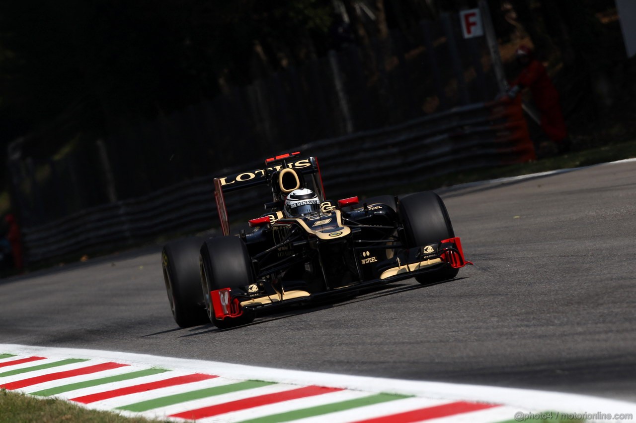 GP ITALIA, 07.09.2012- Prove Libere 2, Kimi Raikkonen (FIN) Lotus F1 Team E20 