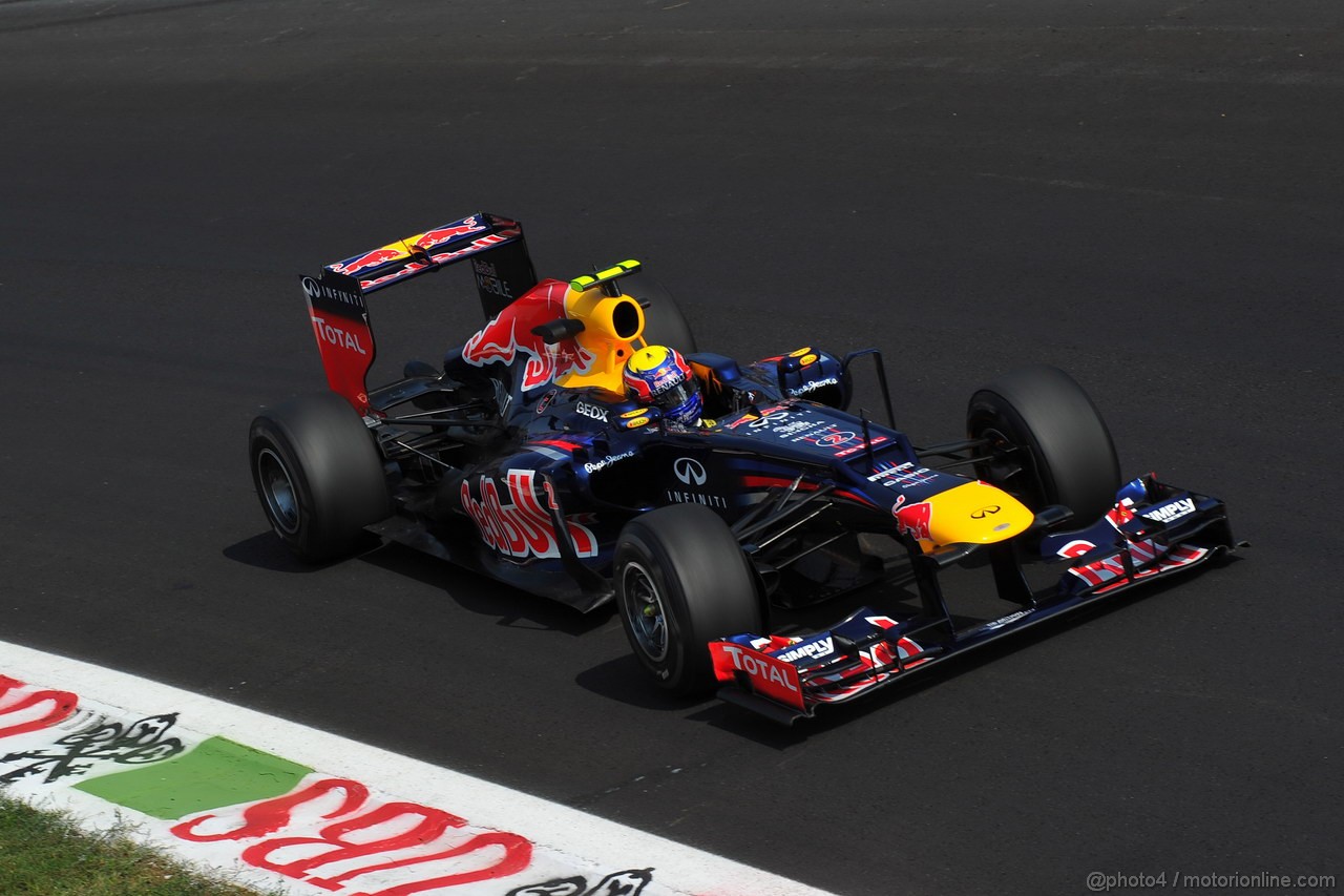 GP ITALIA, 07.09.2012- Prove Libere 2, Mark Webber (AUS) Red Bull Racing RB8 